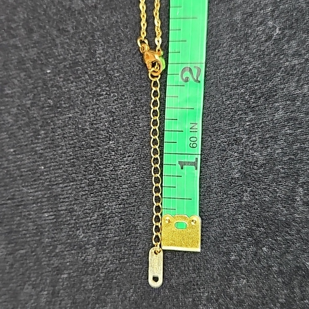 NEW 18KGP 16" CLOVER MOTIF NECKLACE WITH MATCHING CLOVER MOTIF STUD EARRINGS - Picture 12 of 12